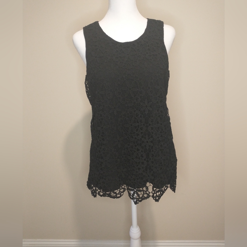 Studio West Apparel  Black Lace Sleeveless Top